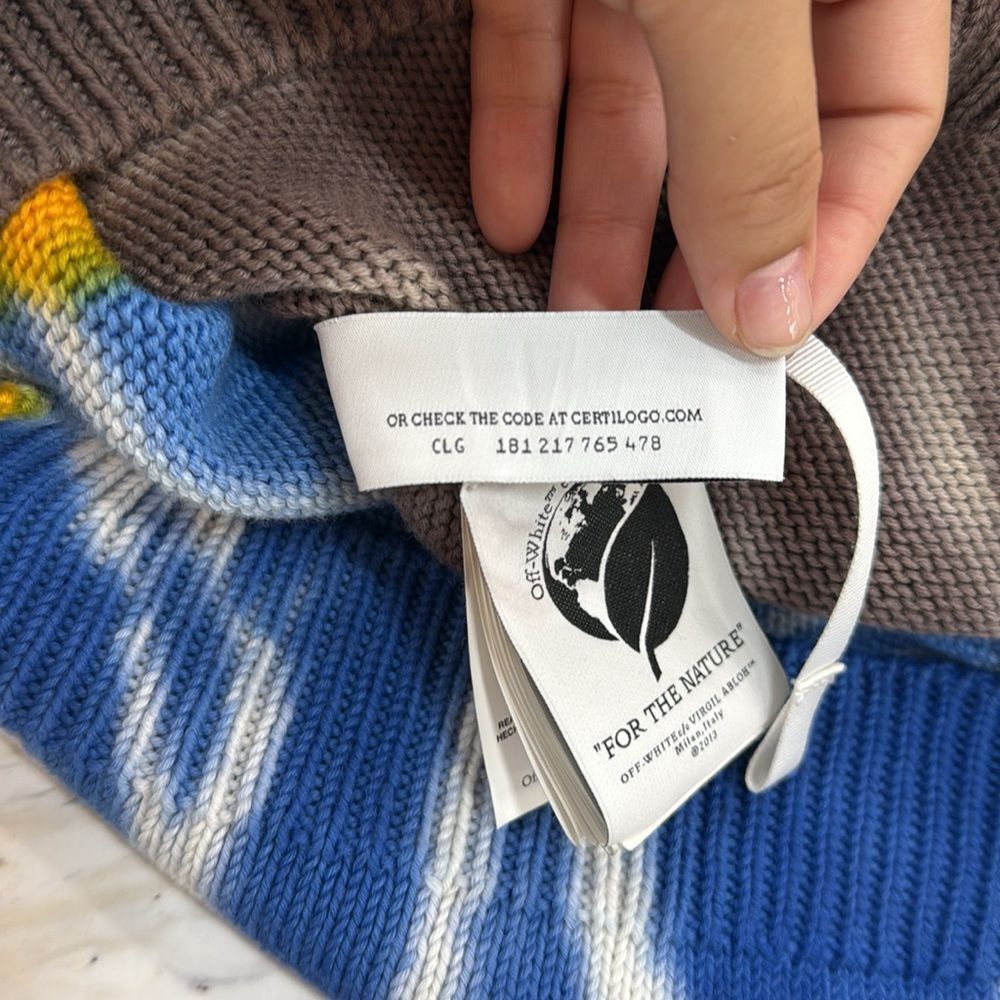 Off-White Tie-Dye Multicolor Knit Mens Hoodie - Picture 11 of 11
